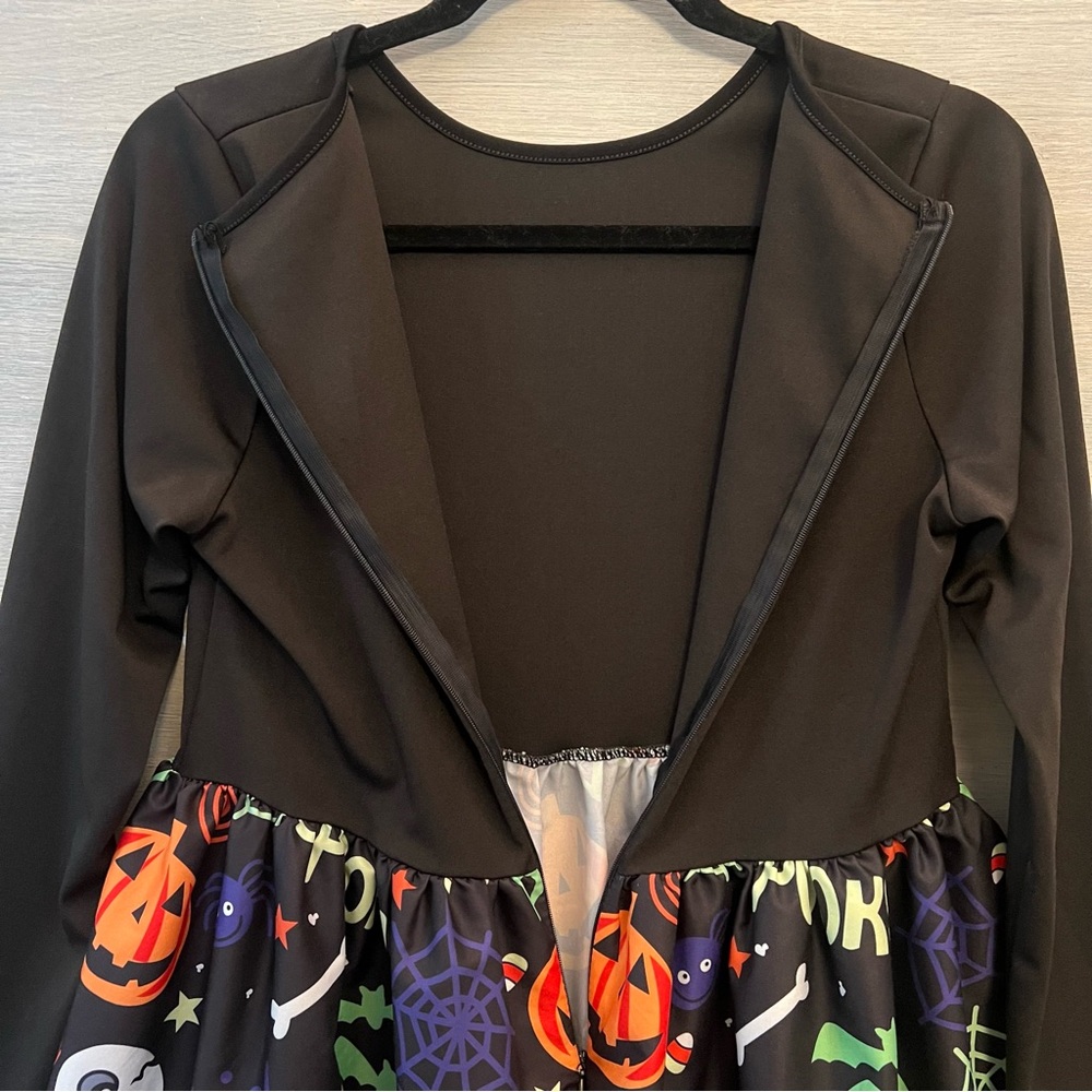 Camisa Spiders Webs Skulls Jackolanterns Candycorn Happy Halloween Dress L LN - Picture 7 of 10